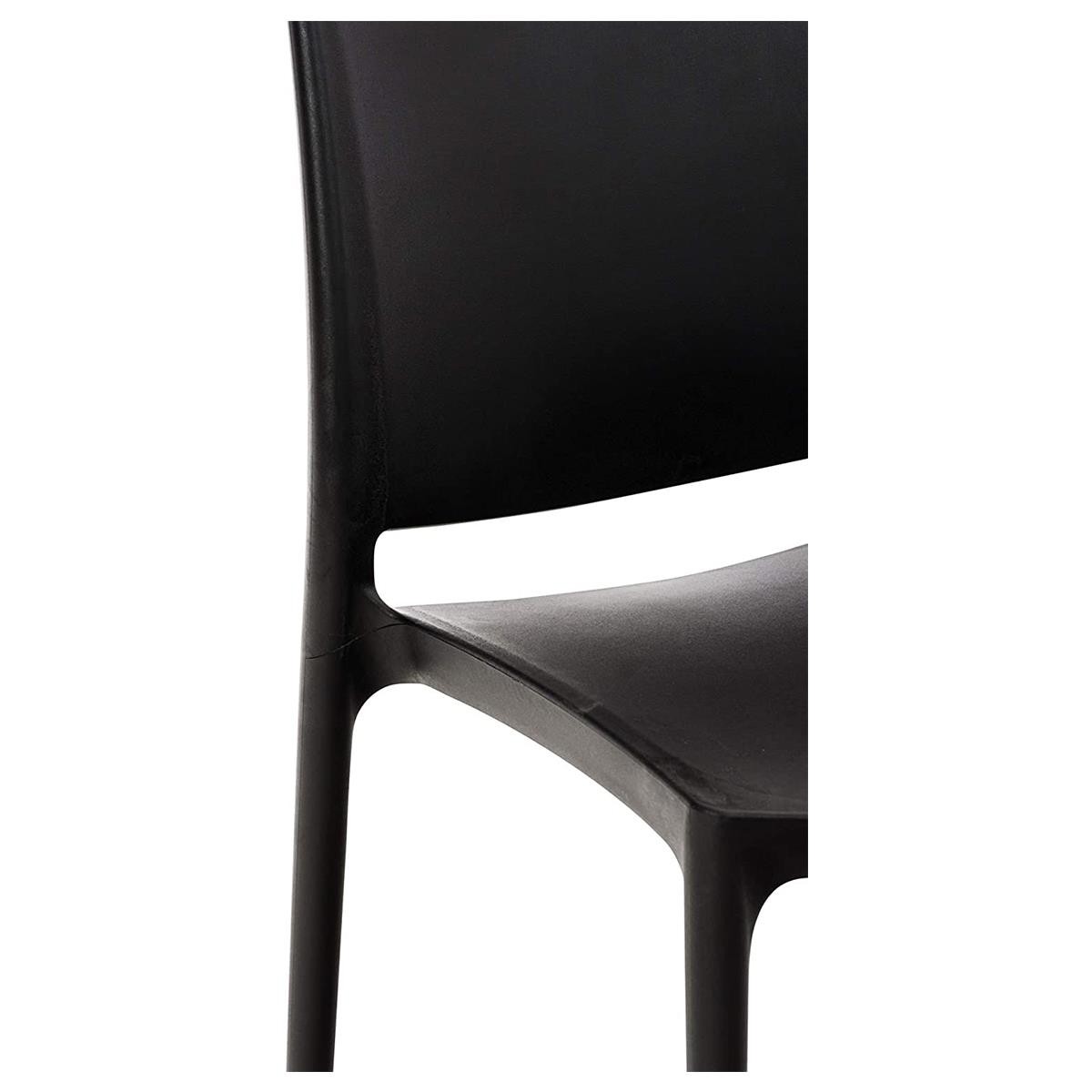 Silla de Confidente ASTRA, Diseño Minimalista y Apilable, color Negro