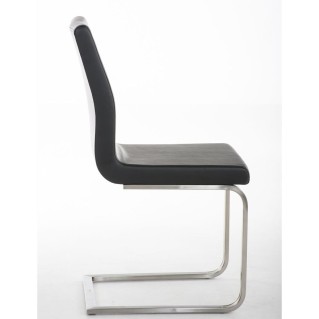 Silla de Confidente JASON, Tapizada en Polipiel, Color Negro 2