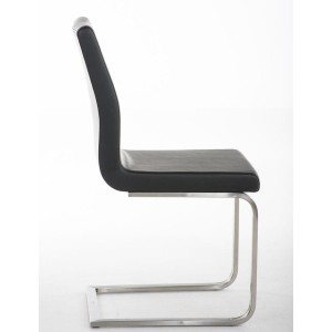 Silla de Confidente JASON, Tapizada en Polipiel, Color Negro