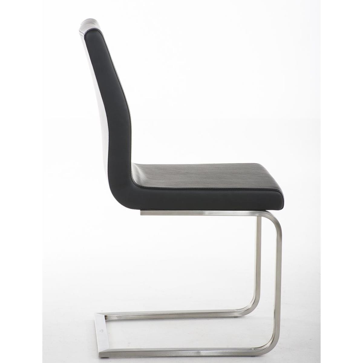 Silla de Confidente JASON, Gran Acolchado, Tapizada en Piel color Negro