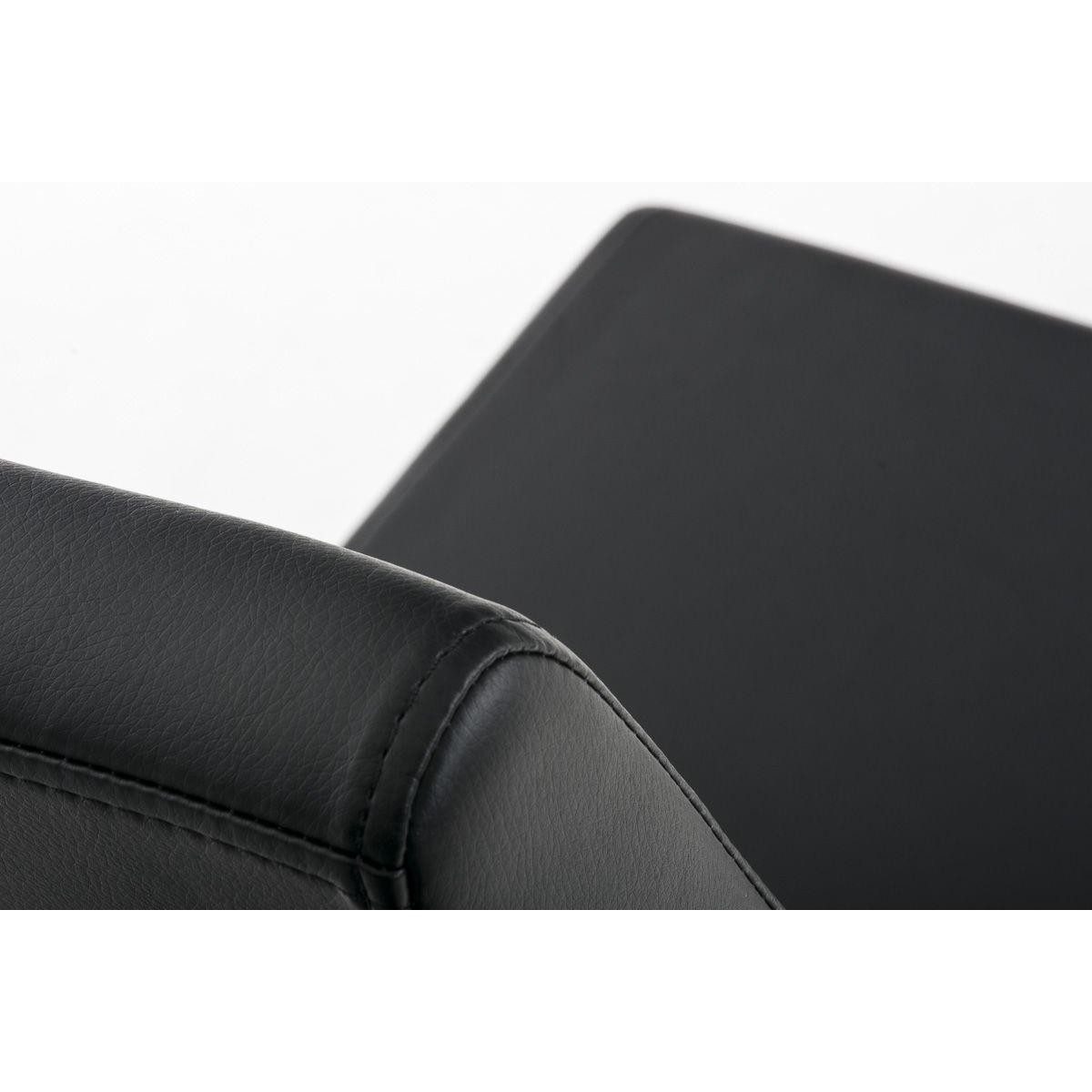 Silla de Confidente JASON, Gran Acolchado, Tapizada en Piel color Negro