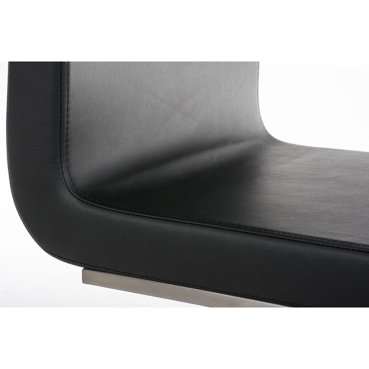Silla de Confidente JASON, Gran Acolchado, Tapizada en Piel color Negro