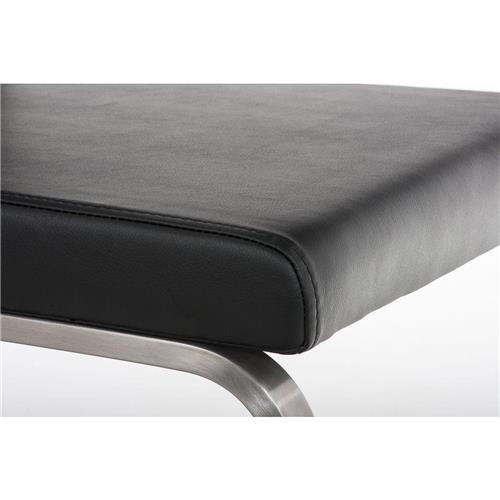Silla de Confidente JASON, Gran Acolchado, Tapizada en Piel color Negro