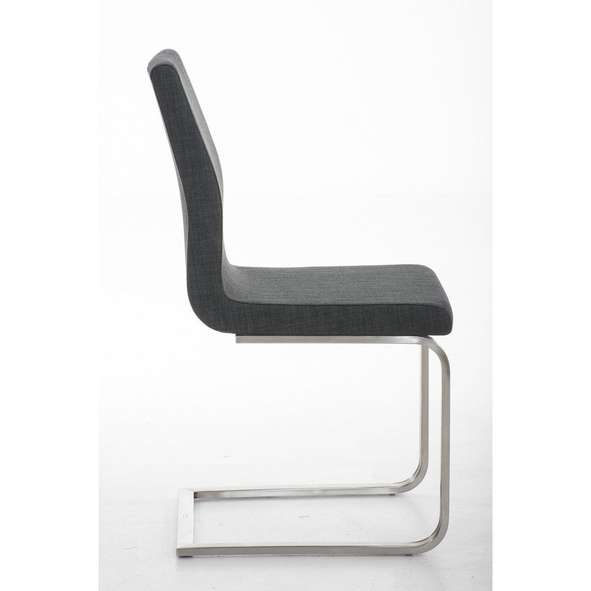 Silla de Confidente JASON TELA, Gran Acolchado, Tapizada en Tela color Marrón
