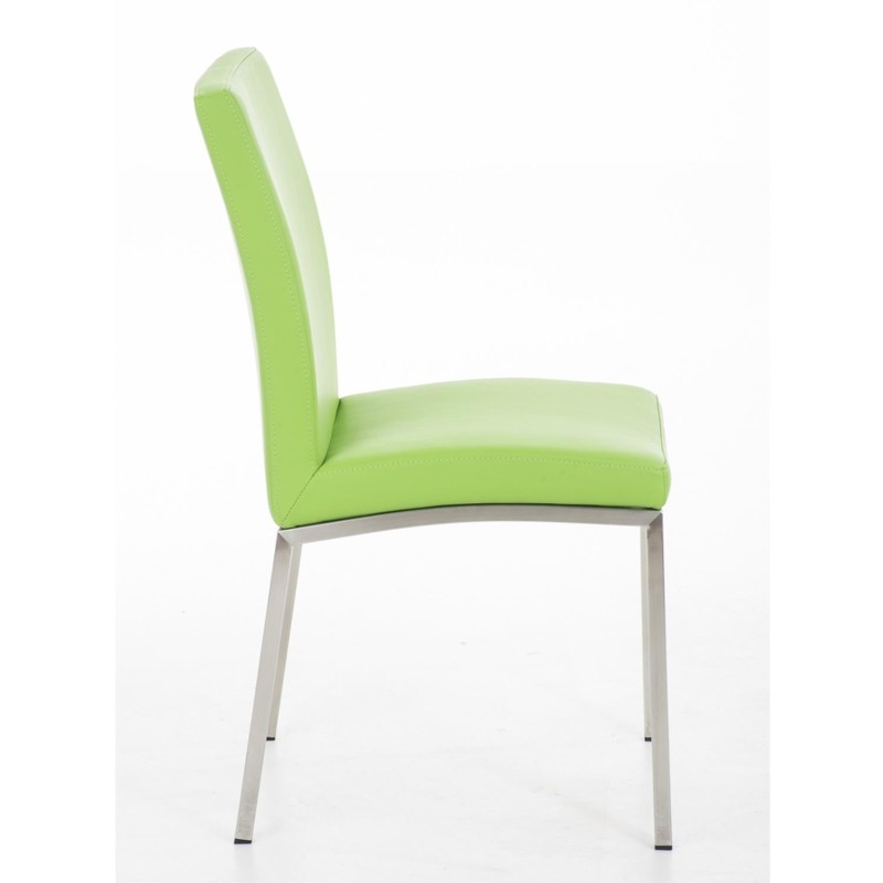 Silla de Confidente MILTON, Tapizada en Piel Color Negro