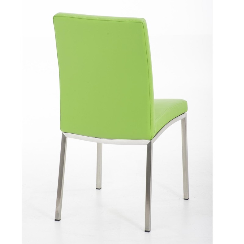 Silla de Confidente MILTON, Tapizada en Piel Color Negro