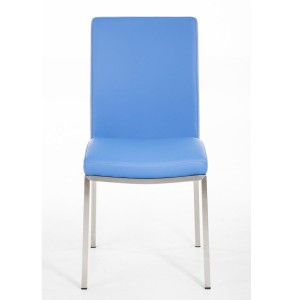 Silla de Confidente MILTON, Tapizada en Piel Color Negro