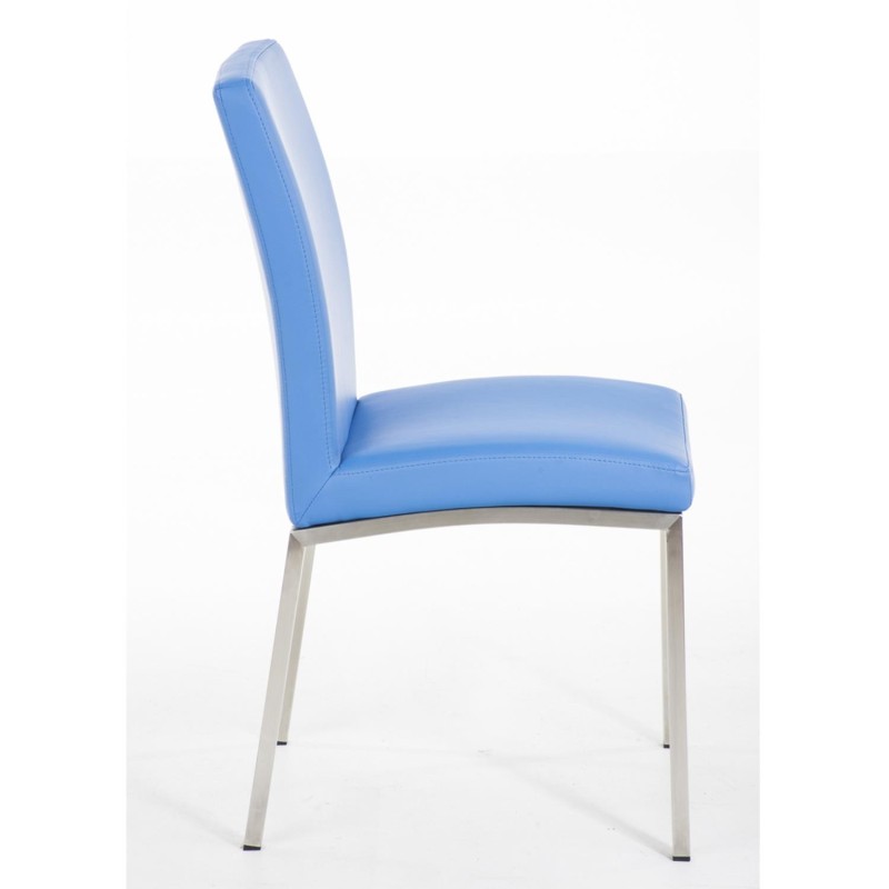 Silla de Confidente MILTON, Tapizada en Piel Color Negro