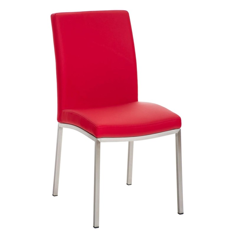Silla de Confidente MILTON, Tapizada en Piel Color Negro