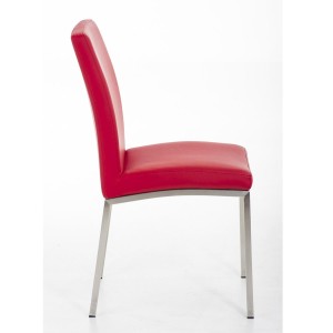 Silla de Confidente MILTON, Tapizada en Piel Color Negro