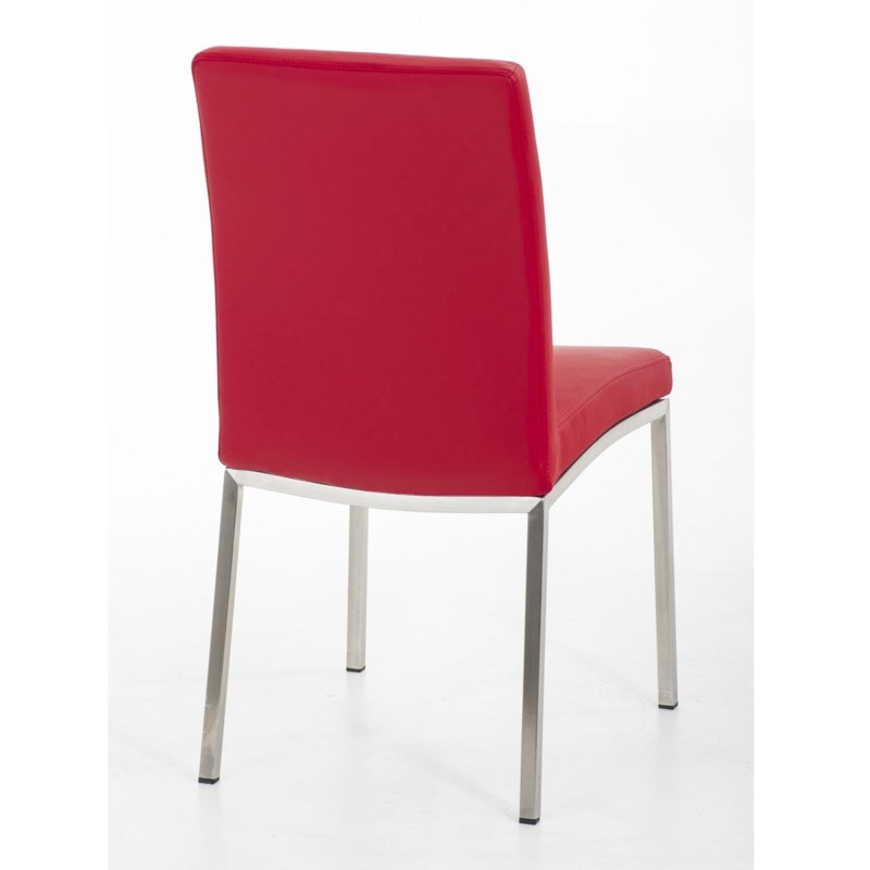 Silla de Confidente MILTON, Tapizada en Piel Color Negro