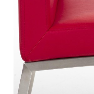 Silla de Confidente MILTON, Tapizada en Piel Color Negro