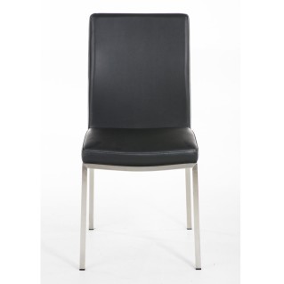 Silla de Confidente MILTON, Tapizada en Piel Color Negro 2