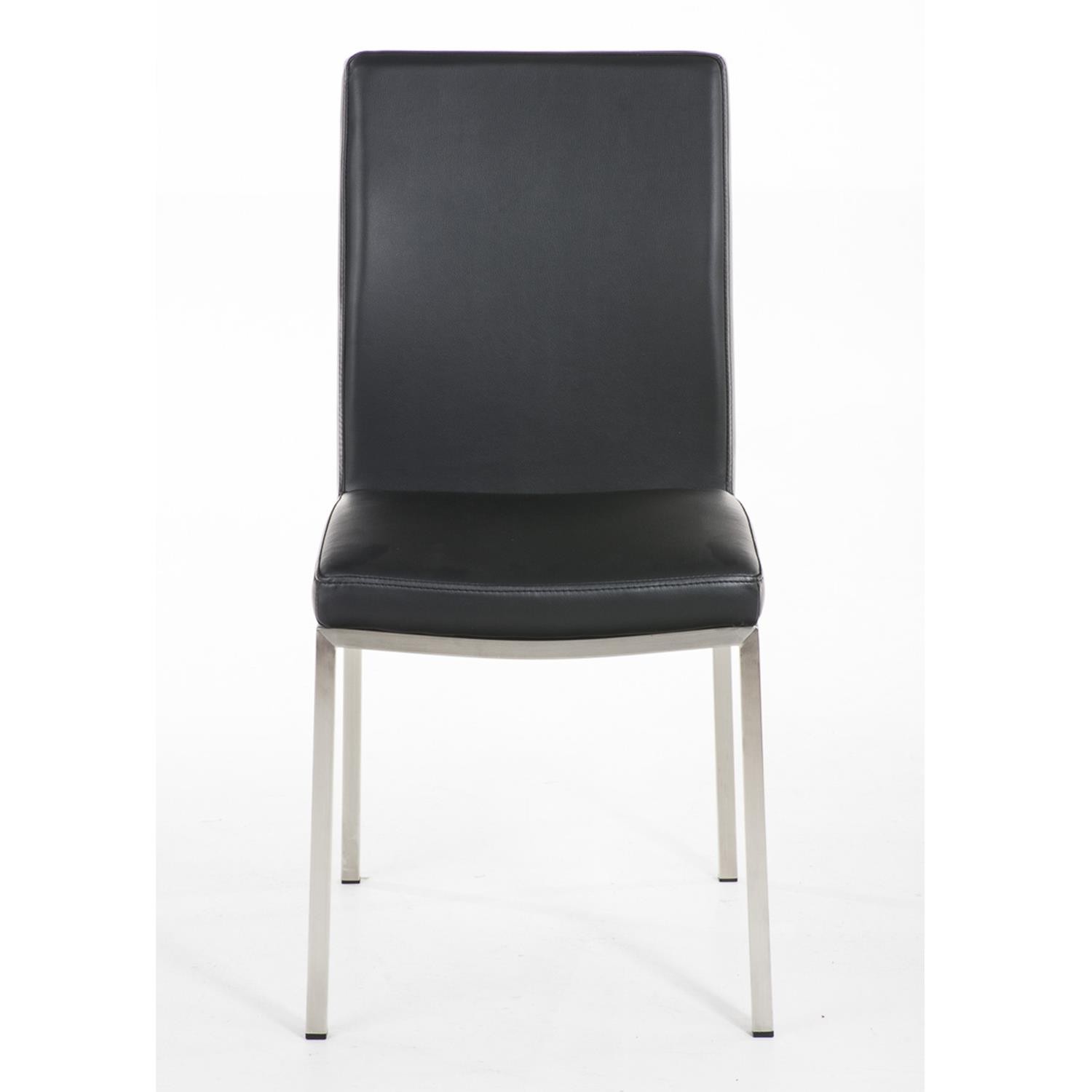 Silla de Confidente MILTON, Diseño Exclusivo, Tapizada en Piel color Negro