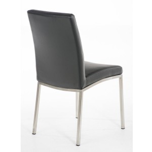 Silla de Confidente MILTON, Tapizada en Piel Color Negro