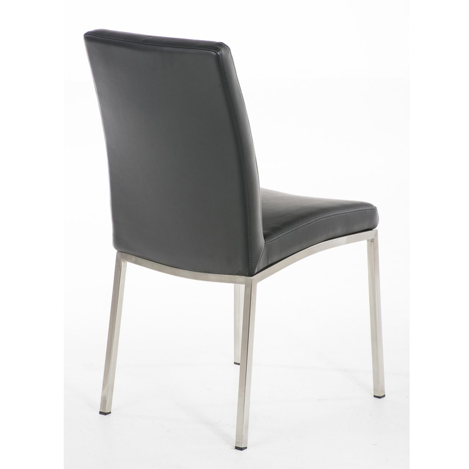 Silla de Confidente MILTON, Diseño Exclusivo, Tapizada en Piel color Negro