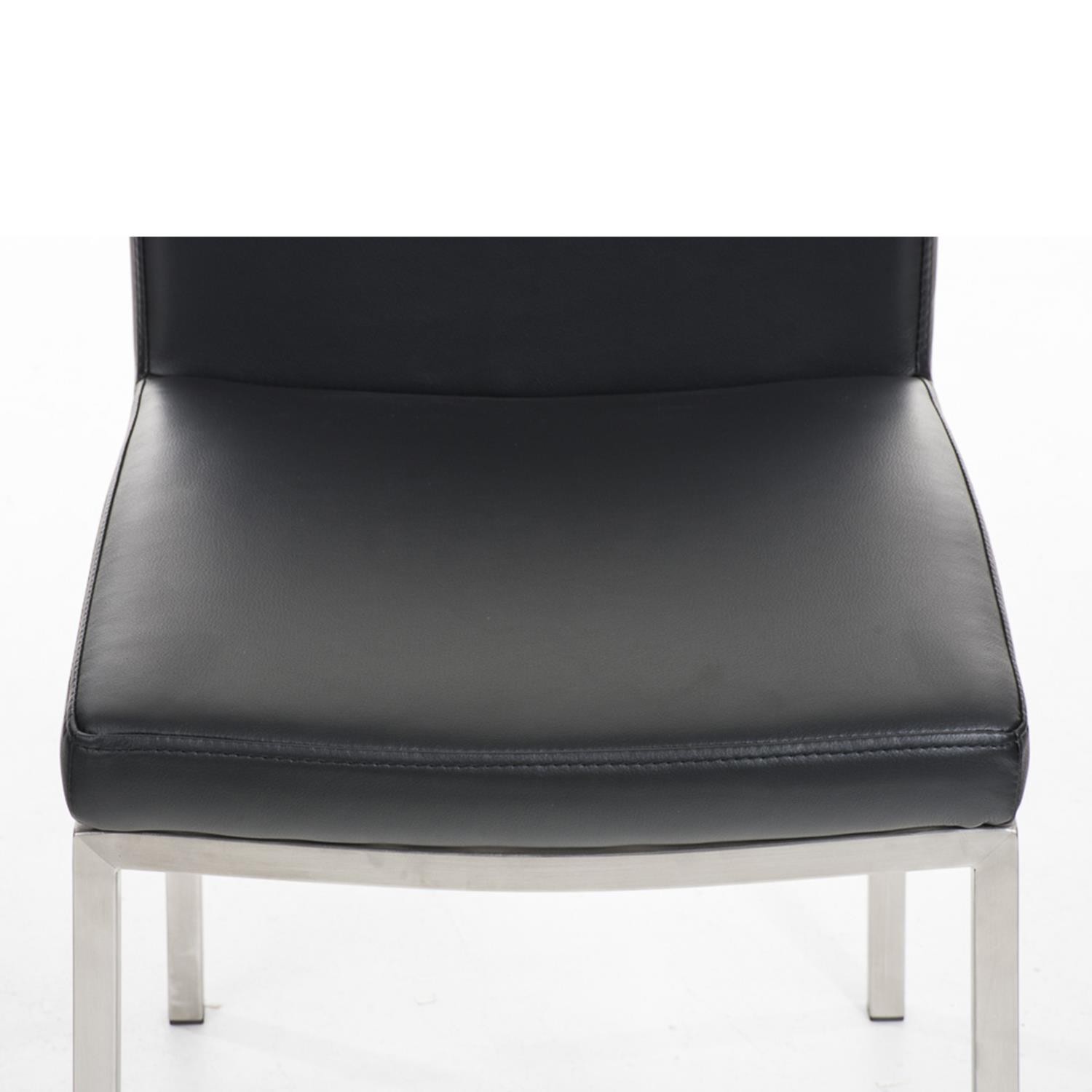 Silla de Confidente MILTON, Diseño Exclusivo, Tapizada en Piel color Negro