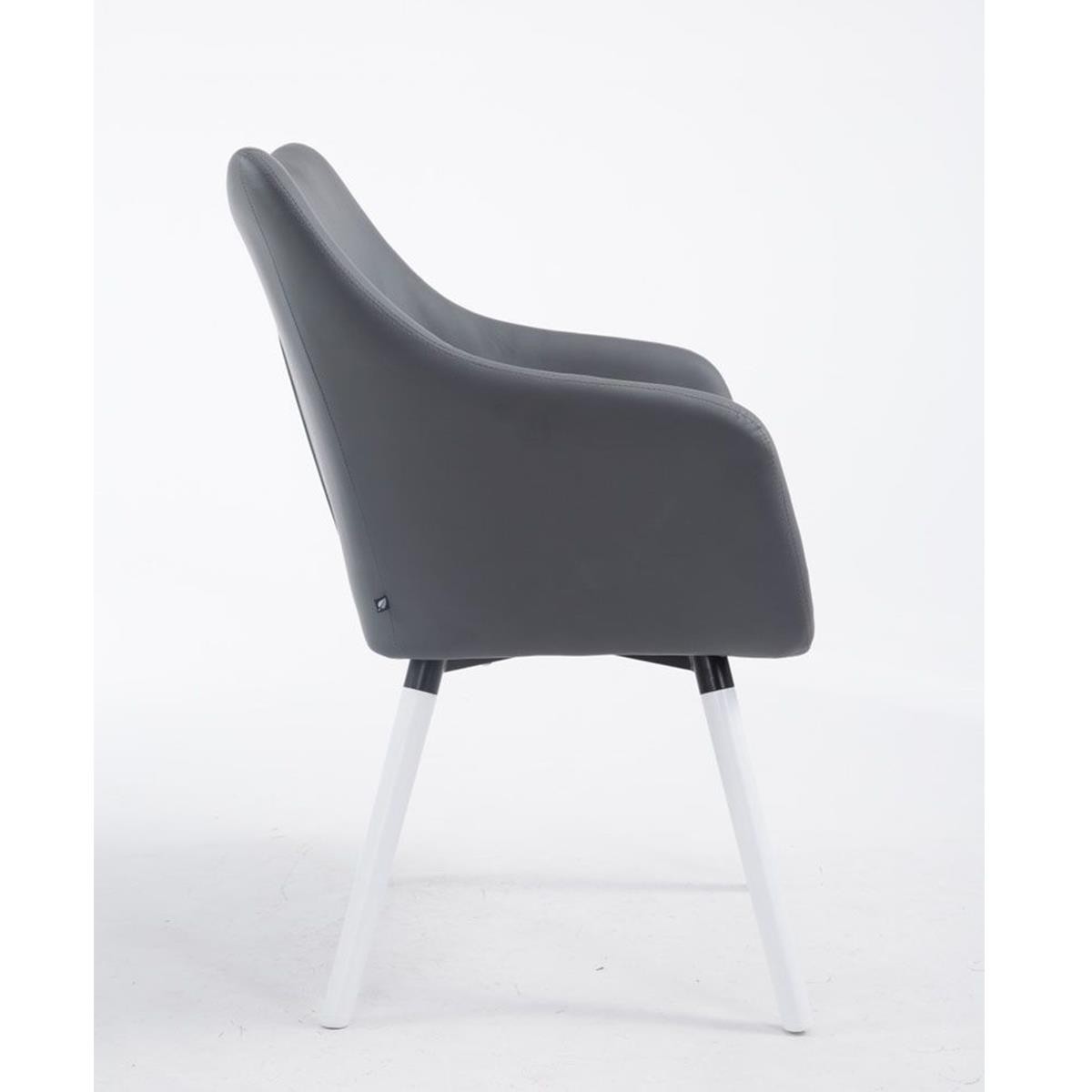 Silla de Confidente GREG PIEL, Diseño Moderno, Patas Blancas, Negro