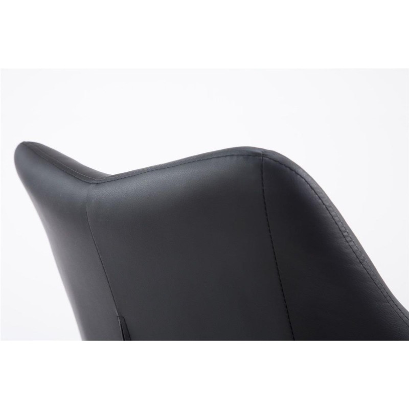 Silla de Confidente GREG PIEL, Patas Blancas, Negro