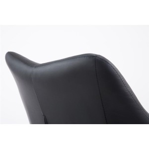 Silla de Confidente GREG PIEL, Patas Blancas, Negro