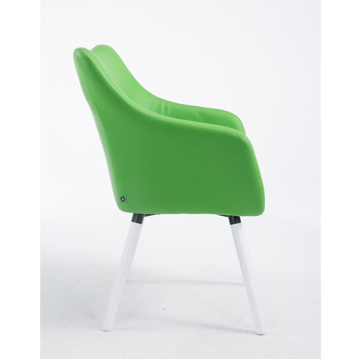 Silla de Confidente GREG PIEL, Diseño Moderno, Patas Blancas, Negro