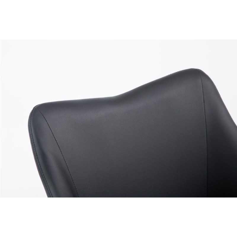 Silla de Confidente GREG PIEL, Patas Claras, Negro