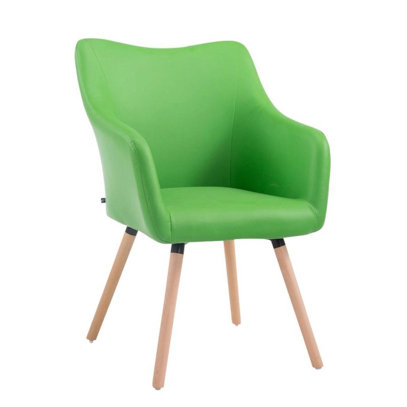 Silla de Confidente GREG PIEL, Patas Claras, Negro