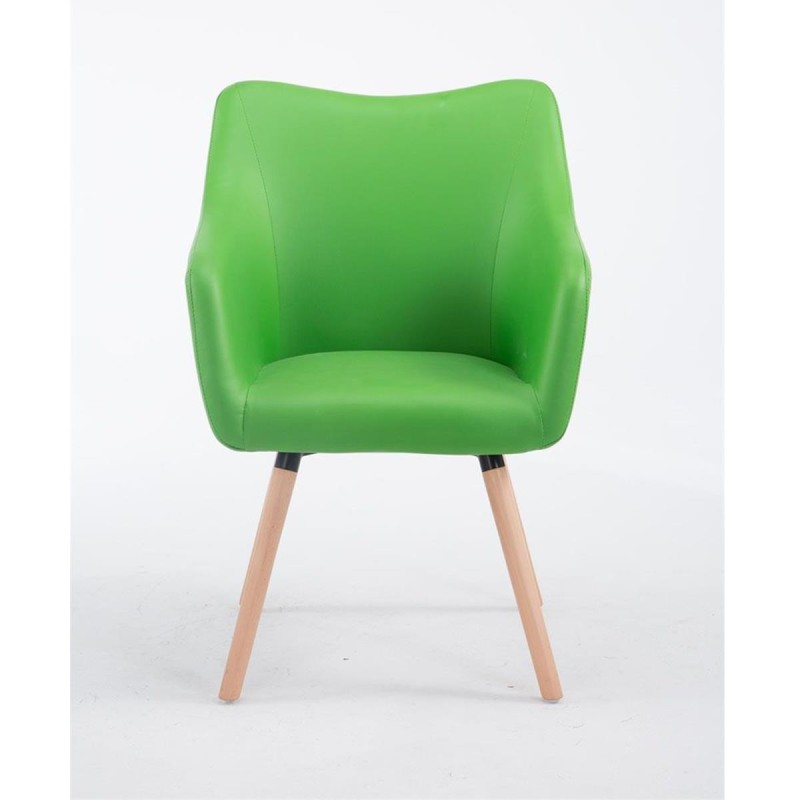 Silla de Confidente GREG PIEL, Patas Claras, Negro