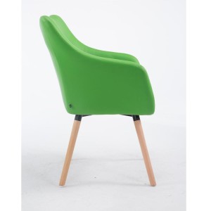 Silla de Confidente GREG PIEL, Patas Claras, Negro