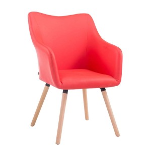 Silla de Confidente GREG PIEL, Patas Claras, Negro