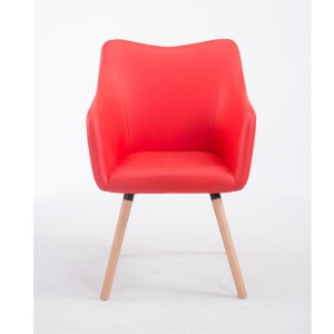 Silla de Confidente GREG PIEL, Patas Claras, Negro