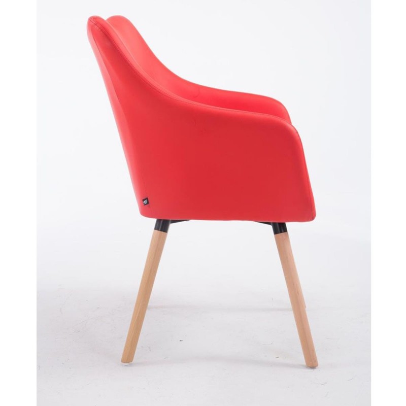 Silla de Confidente GREG PIEL, Patas Claras, Negro