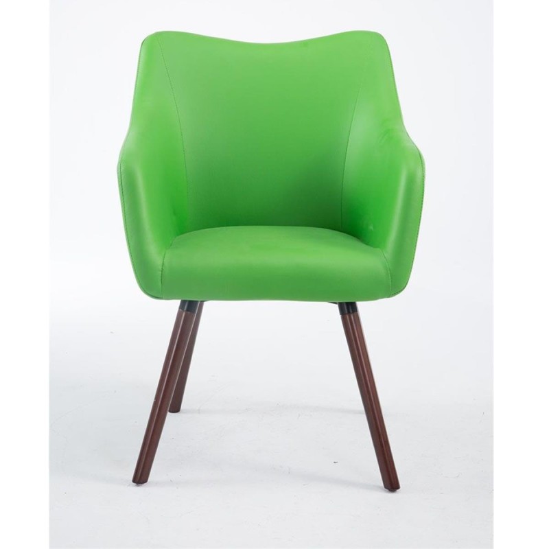 Silla de Confidente GREG PIEL, Patas Nogal, Negro