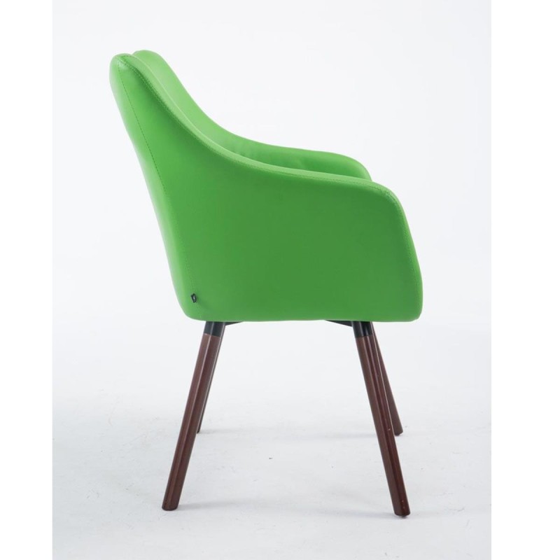 Silla de Confidente GREG PIEL, Patas Nogal, Negro