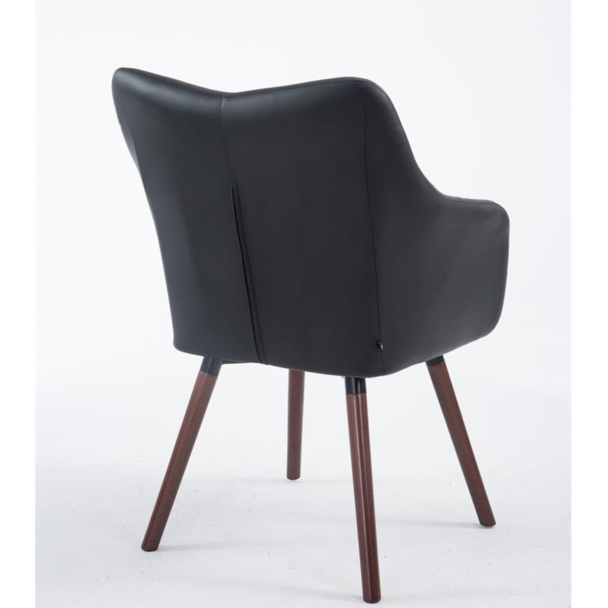 Silla de Confidente GREG PIEL, Diseño Moderno, Patas Nogal, Negro