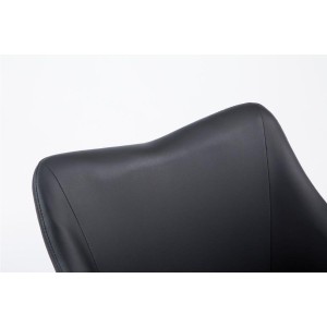 Silla de Confidente GREG PIEL, Patas Nogal, Negro