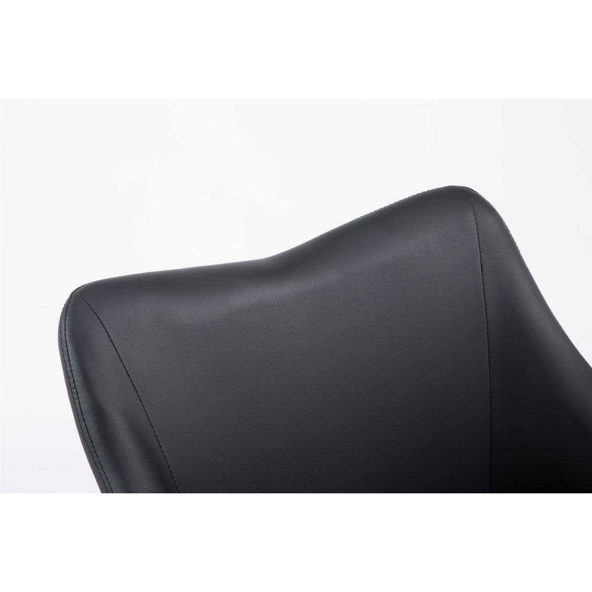 Silla de Confidente GREG PIEL, Diseño Moderno, Patas Nogal, Negro