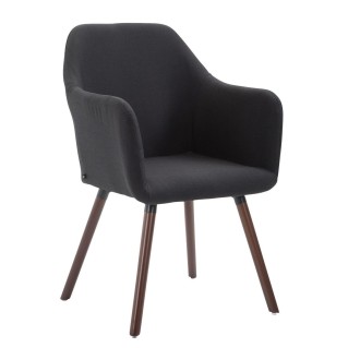 Silla de Confidente WAYAN, Patas Nogal, Tela Negra
