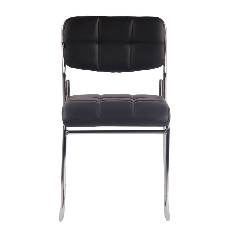 Silla de Confidente PERUGIA , apilable, piel negra