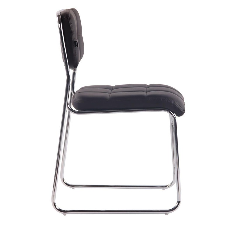 Silla de Confidente PERUGIA , apilable, piel negra
