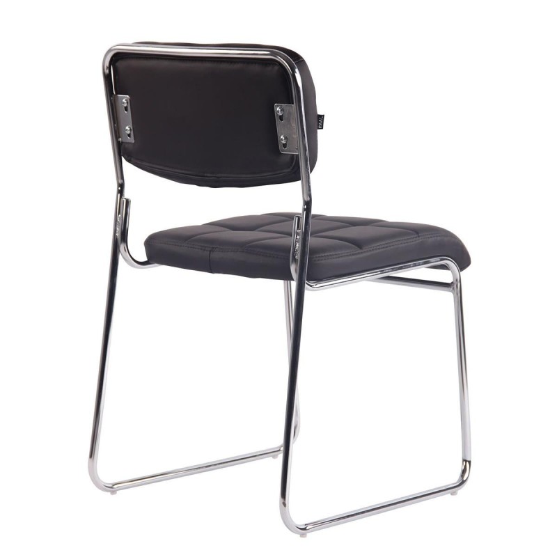 Silla de Confidente PERUGIA , apilable, piel negra