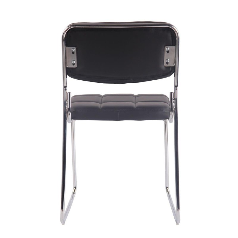 Silla de Confidente PERUGIA , apilable, piel negra