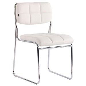 Silla de Confidente PERUGIA , apilable, piel negra