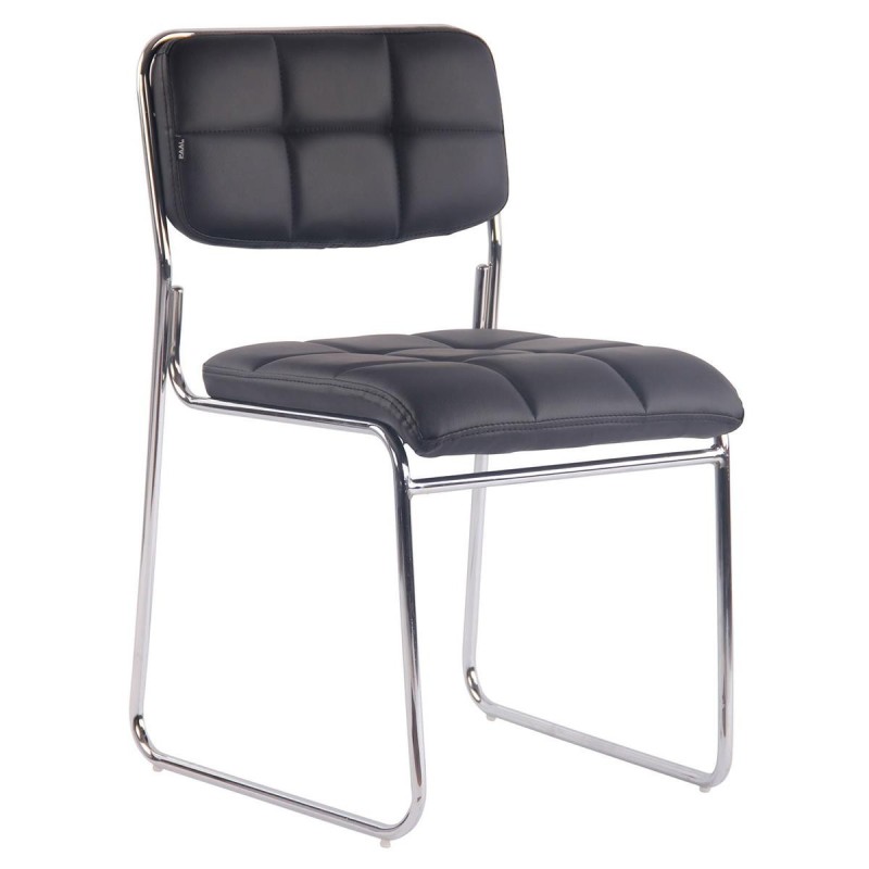 Silla de Confidente PERUGIA , apilable, piel negra