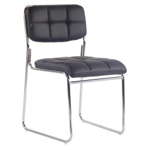 Silla de Confidente PERUGIA , apilable, piel negra