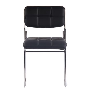 Silla de Confidente PERUGIA , apilable, piel negra 2