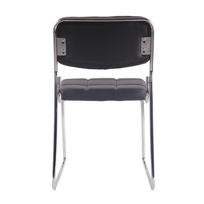 Silla de Confidente PERUGIA , apilable, piel negra
