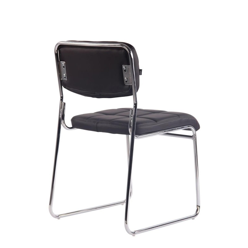 Silla de Confidente PERUGIA , apilable, piel negra