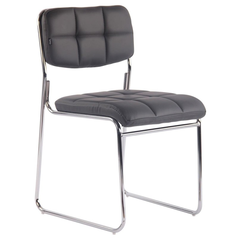 Silla de Confidente PERUGIA , apilable, piel negra