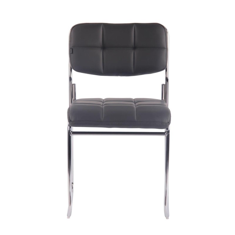Silla de Confidente PERUGIA , apilable, piel negra